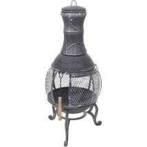 Cheminée de jardin HHG-352, poêle de terasse, foyer, alliage fonte, 92x41x41cm
