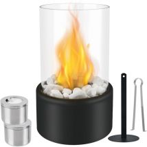Cheminée de Table, Cheminee de Table Bioethanol Interieur, Cheminée Éthanol Décoration de Feu de Table Moderne, Cheminée au Bioéthanol Autonome avec