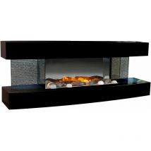 Chemin'arte - Cheminée électrique design 2000w noir lounge noire