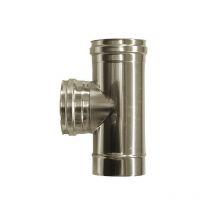 Cheminee double paroi isole raccord t 90 inox dn 130/180