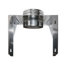 Cheminee double paroi isole support mural ouvert inox dn 150/200