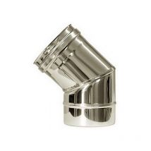 Cheminee double paroi isole courbe 45 inox dn 200/250