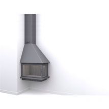 Focgrup - Cheminée métallique d'angle suspendue scoria as 12 kW CH57 R11-PC