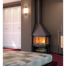 Focgrup - Cheminée métallique d'angle scoria a 12 kW CH57 r-pc