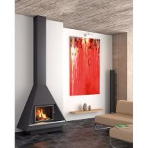 Cheminée métallique murale SIGNA II 18kW CH88 PCI Corniche en inox