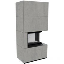 Azura Home Design - Cheminée modulaire floki 8 Kw coin droit gris
