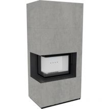 Azura Home Design - Cheminée modulaire floki 8 Kw coin gauche gris