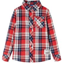 Chemise à carreaux pour enfants rouge et bleu marine 104