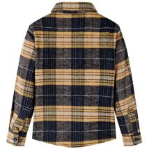 Chemise à carreaux pour enfants jaune et noir 128