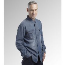 Chemise de travail en jean shirt denim - Bleu lavé l