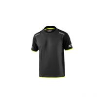 T-shirt Sparco Tech Tucson en coton et polyester gris fonce'/jaune fluo taille xxl avec bandes re'fle'chissantes haute visibilite' avec effet pique'