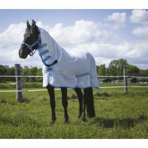 Chemise filet 'Combo" blanc et bleu ciel - Taille : 6'9