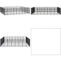 Chenil d'extérieur pour chiens Acier 66,36 m² - Chenil Pour Chien - Chenil Extérieur - Niche Pour Chien - Abri Pour Chien - Enceinte Pour Chien