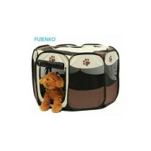 Nvees - Chenil, enclos et parc pour chien,Parc à Chiots Clôture Octogonal Pliable Pour Animaux Chenil Chien 72x45cm Brown