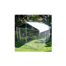 Destockoutils - Chenil grillagé pour chien avec toit 12 m2