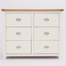 Chest of Drawers 3+3 Off White Bedroom Furniture Clothing Storage Wooden