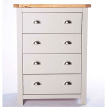 Chest of Drawers 4 Drawer Light Grey Petite Bedroom Furniture Storage Wooden