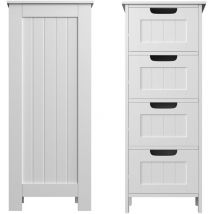 Dayplus - Chest of Drawers for Bathroom Bedroom Living Room Kitchen Office Hallway, 4-Drawer Floor Standing Cabinet