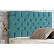 Chesterfield Chenille 5ft Kingsize 24' Headboard - Teal