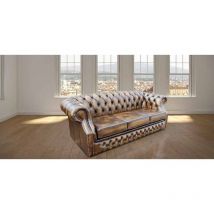 Chesterfield Oxley 3 Seater Antique Gold Leather Sofa Offer