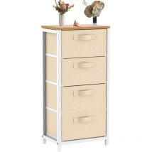 Chests of drawers,Chest of Drawers for Bedroom with 4 Drawers, Wide with Sturdy Steel Frame, Fabric Dresser, Storage Organizer Unit with Fabric Bins