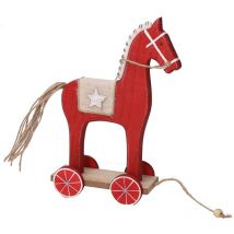 Cheval en bois rouge cm13x7h23