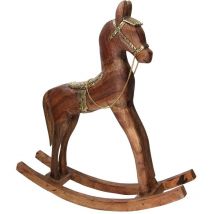 Cheval en bois recouvert de métal doré cm40x11h46