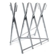 Chevalet de sciage pliant porte bûche – 800 x 800 x 790 mm – Capacité 150 kg – en Acier galvanisé – avec Poignées Denture 4 Support-bûches – Tréteau