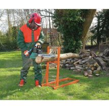 Le Poisson Qui Jardine - Chevalet de sciage professionnel Troncs et Grumes capacité 150 kg - Orange