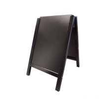 Chevalet stop trottoir avec 2 ardoises amovibles cadre bois noir dimensions 90 x 58 cm