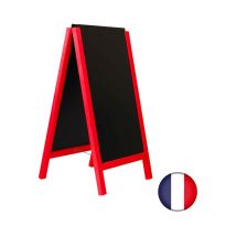 Interface Plv - Chevalet stop trottoir avec 2 ardoises amovibles cadre bois rouge vin dimensions 117 x 60 cm