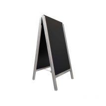 Interface Plv - Chevalet stop trottoir avec 2 ardoises amovibles cadre bois blanc cérusé dimensions 117 x 60 cm