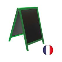 Chevalet stop trottoir avec cadre bois couleur vert feuille dimensions 85 x 55 cm