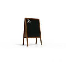Chevalet Stop Trottoir avec Cadre en Bois Laqué 100x60cm, Chevalet Publicitaire