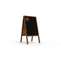 Chevalet Stop Trottoir avec Cadre en Bois Laqué 118x61cm, Chevalet Publicitaire