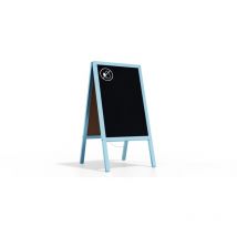 Chevalet Stop Trottoir avec Cadre en Bois Laqué Bleu 118x61cm, Chevalet Publicitair