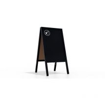 Chevalet Stop Trottoir avec Cadre en Bois Laqué Noir 118x61cm, Chevalet Publicitaire