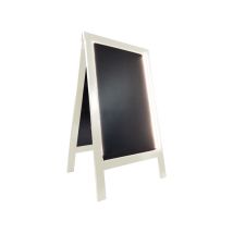 Chevalet stop trottoir bois couleur ivoire de dimensions 127 x 75 cm avec éclairage led