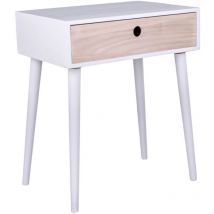 Table de chevet Annemie Blanc et naturel House Nordic