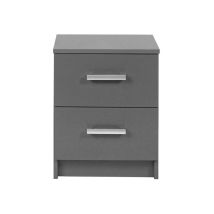 Inter Link - Chevet 2 Tiroirs 41,2x40x50,8 Cm Gris Foncé - Rossi