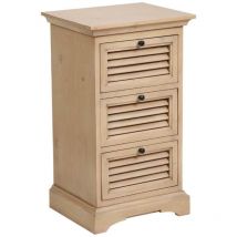 Chevet 3 Tiroirs - Bois - Marron - Interior's
