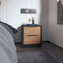 Tuhome Concept - Chevet Amara en mélamine avec rails métalliques