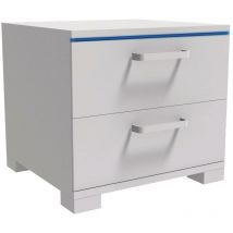 Chevet LED "Karina" - 41 x 38 x 39 cm - Blanc