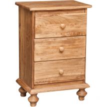 Chevet style rurale en bois massif de tilleul, finition naturelle L50xPR35xH75 cm