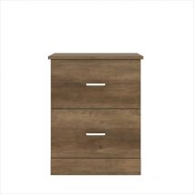 Table de chevet à 2 Tiroirs Galano uf Canby - 47.5cm w x 39.8cm d x 60.1cm h, Style Moderne, Couleur chêne noueux