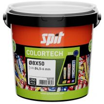 Cheville bi-matière universelle Colortech - 8 x 50 mm - Sans vis - Seau de 250 pièces Spit 565185
