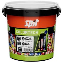 Cheville bi-matière universelle Colortech - 6 x 35 mm + 8 x 50 mm - Sans vis - Seau de 300 pièces Spit 565186