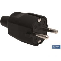 Prise bipolaire en caoutchouc noir (16a-250v)