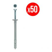 Sachet de 50 chevilles à frapper Fischer n-f avec clou en acier électrozingué
