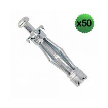 Cheville métallique à expansion avec vis tête cylindrique x50 Molly Cheville (mm): 13x34 - Vis (mm): M6x43 - Épaisseur cloison: 6-13 mm - Charge
